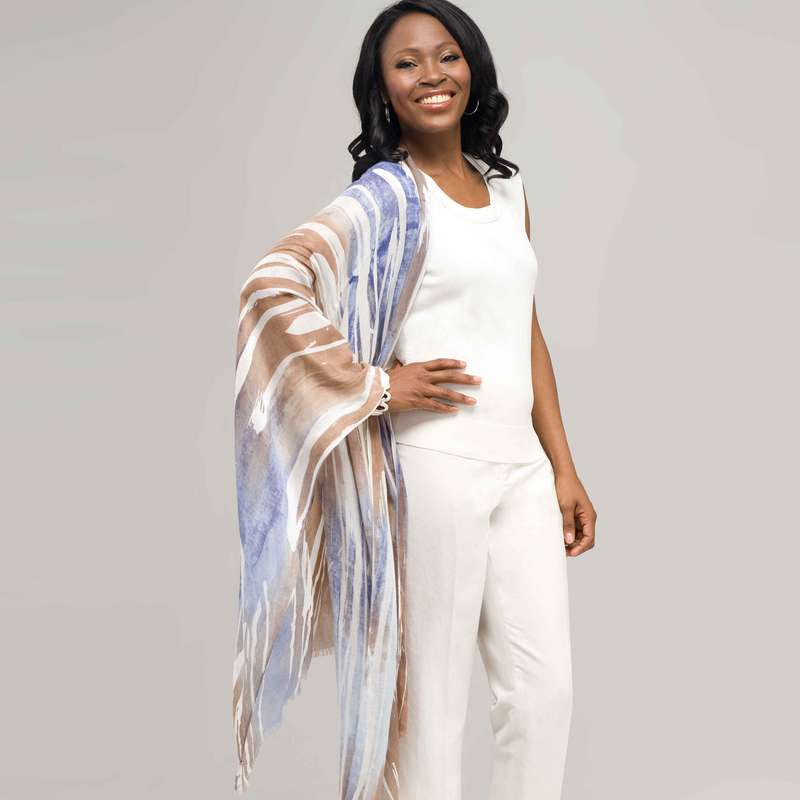 Striped Multi Color Scarf, , large image number 0